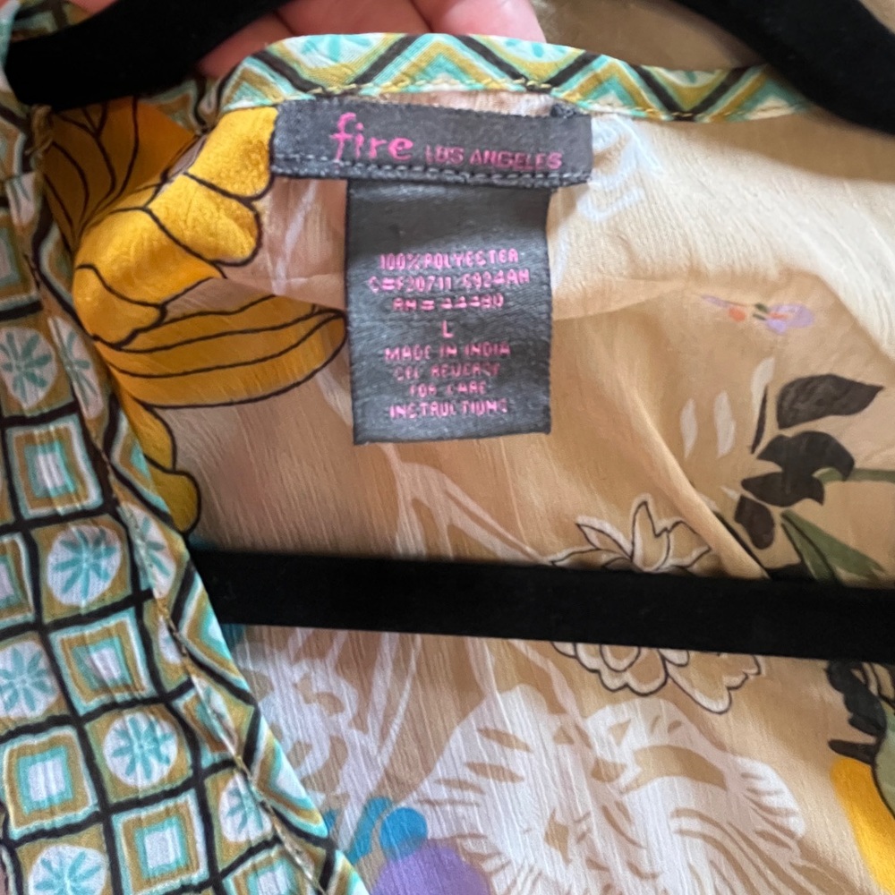 Women’s L tank top by FIRE of Los Angeles - beautiful pattern blocked chiffon - Picture 4 of 5